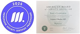 Certified Menopause Practitioner and American Board of Obesity Medicine