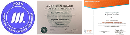 Certified Menopause Practitioner and American Board of Obesity Medicine