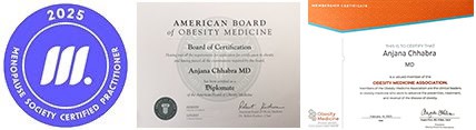 Certified Menopause Practitioner and American Board of Obesity Medicine Certified Menopause Practitioner and American Board of Obesity Medicine
