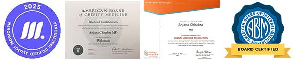 Certified Menopause Practitioner and American Board of Obesity Medicine Certified Menopause Practitioner and American Board of Obesity Medicine