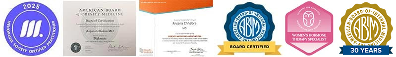 Certified Menopause Practitioner and American Board of Obesity Medicine